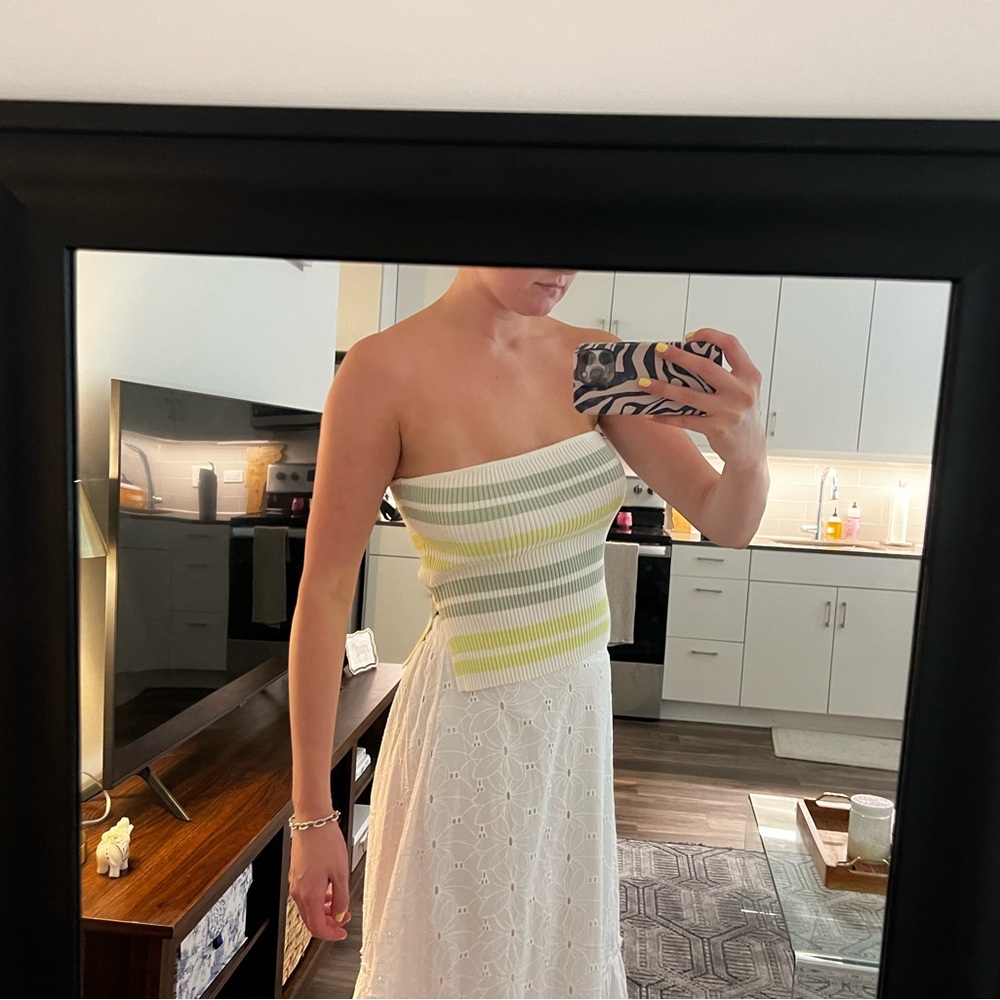 Striped Strapless Top